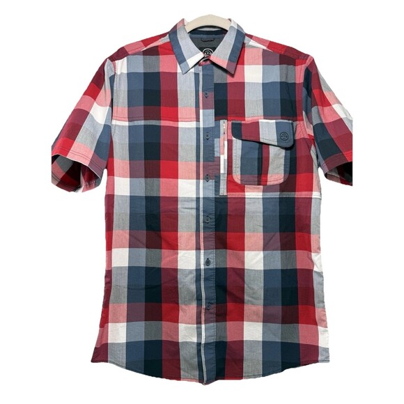 Wrangler All Terrain Gear ATG Men’s Red Plaid Shirt Sleeve‎ Shirt Vented Small - Picture 2 of 7